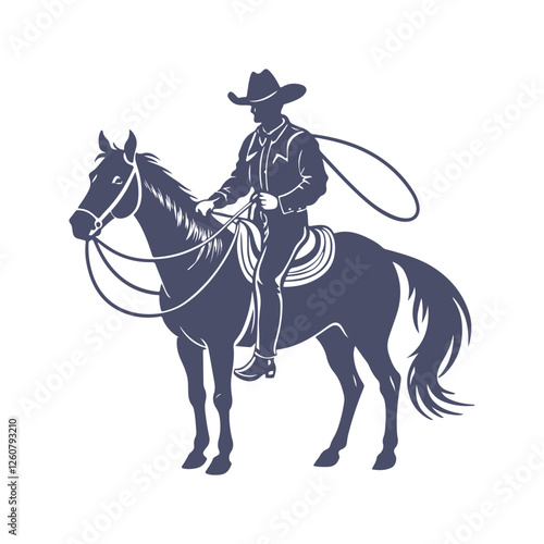 Cowboy Silhouettes Clip art Vector Illustration
