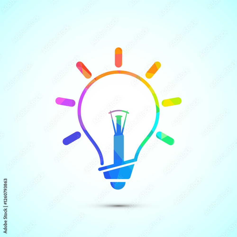 Electric light bulb icon design illustration, Creative idea icon, low poly style Electric light bulb icon design illustration, Creative idea icon, low poly style
