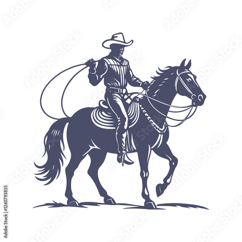 Cowboy Silhouettes Clip art Vector Illustration