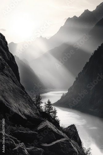 Lake and Mountains Landscape