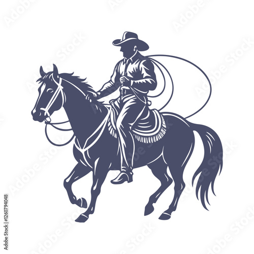 Cowboy Silhouettes Clip art Vector Illustration