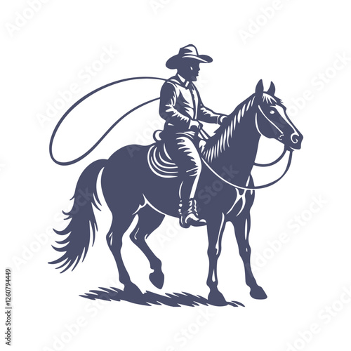 Cowboy Silhouettes Clip art Vector Illustration