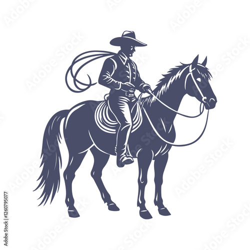Cowboy Silhouettes Clip art Vector Illustration