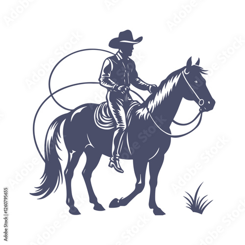 Cowboy Silhouettes Clip art Vector Illustration