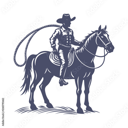 Cowboy Silhouettes Clip art Vector Illustration