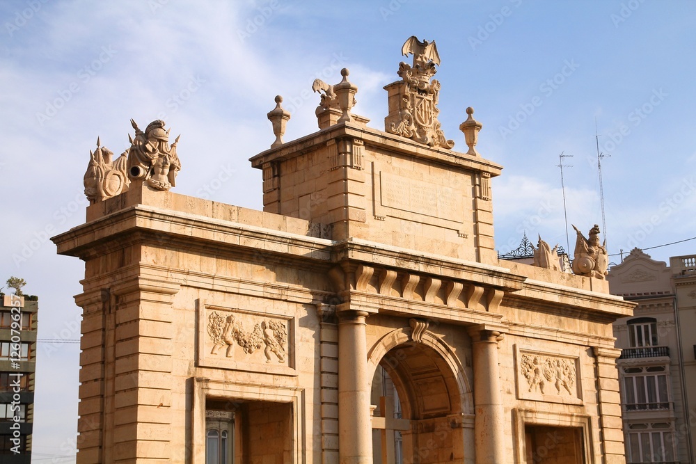 Fototapeta premium Valencia Puerta del Mar arch gate