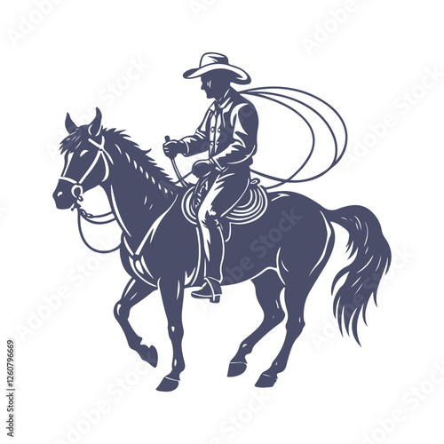 Cowboy Silhouettes Clip art Vector Illustration