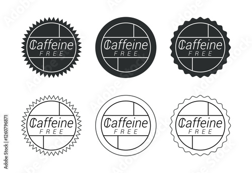 Caffeine free icon design illustration, No caffeine badge, sticker label design