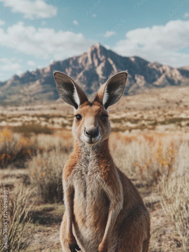 Fototapeta premium Kangaroo Standing Desert