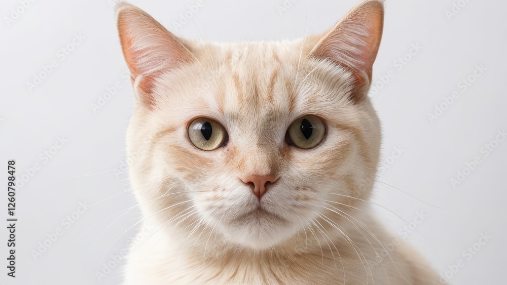 Fototapeta premium Portrait of Cream british shorthair cat on grey background