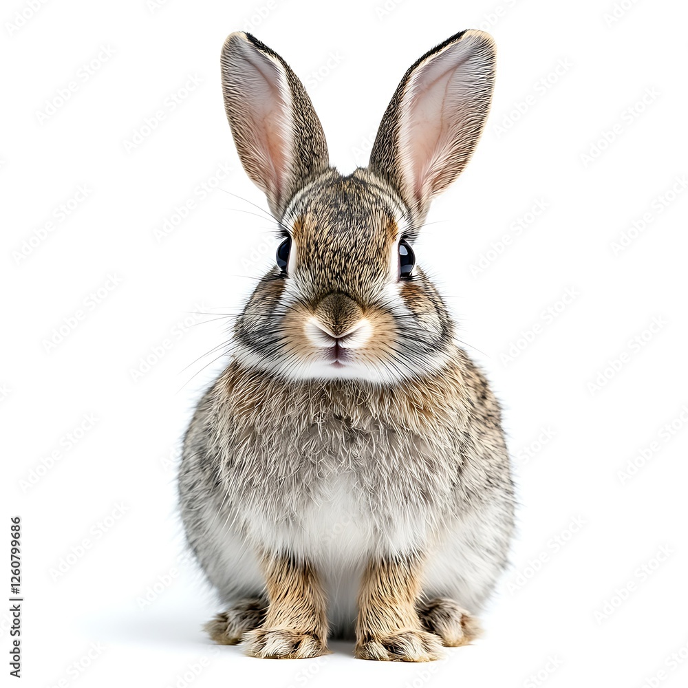 Fototapeta premium Cute bunny rabbit, white background, studio shot, pet