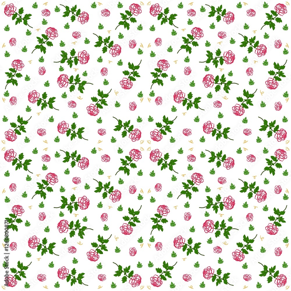Seamless pattern little roses of red roses on white background. Seamless pattern little roses of red roses on white background.