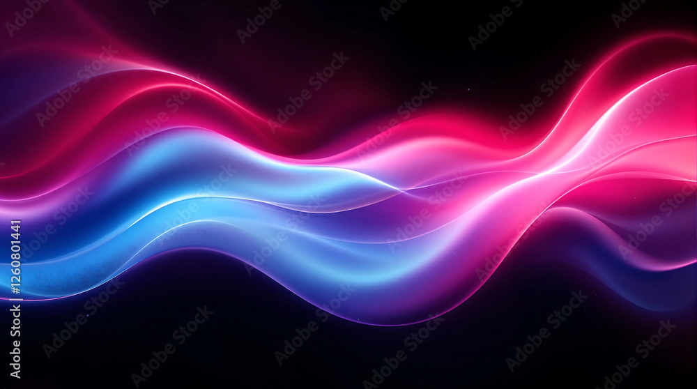 Abstract Waves of Neon Colors on a Dark Background Abstract Waves of Neon Colors on a Dark Background