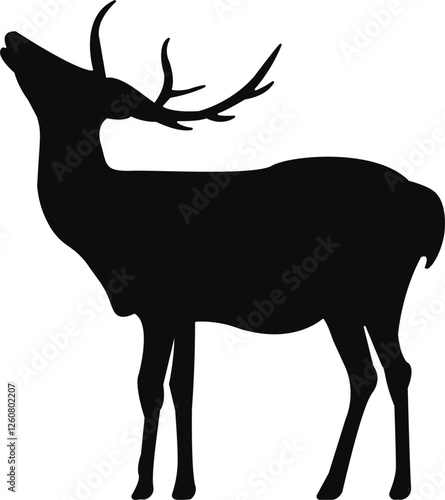 Vector Illustration of Deer, True Deer, Black Deer, Fallow Dee