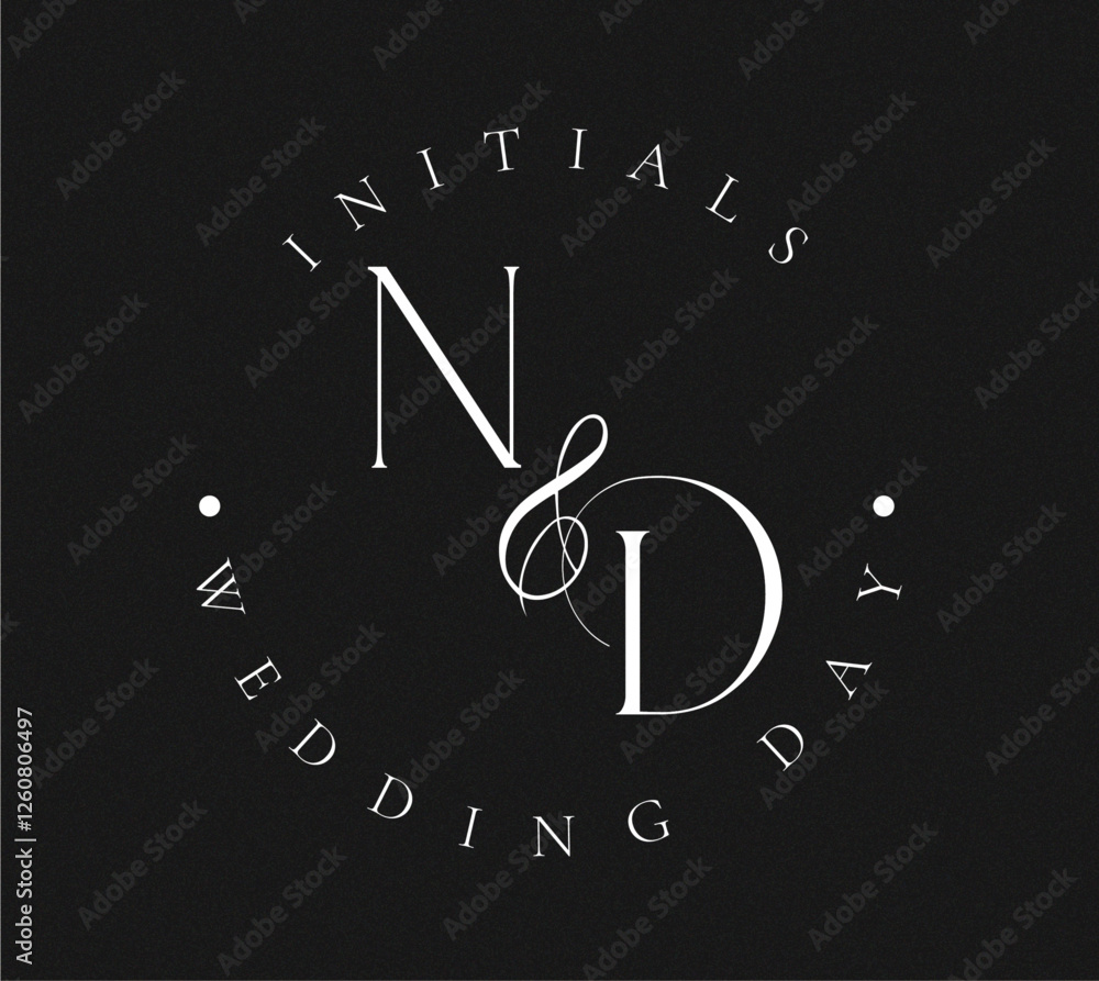 ND Monogram logo, Minimalist Typographic Line Monogram Logo, ND Wedding mon Monogram logo, Minimalist Typographic Line Monogram Logo, ND Wedding monogram logo,