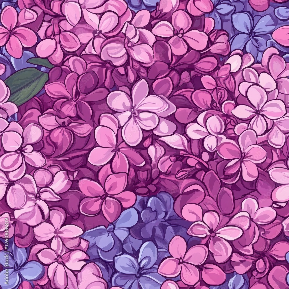 Obraz premium Vibrant Lilac Floral Pattern Background