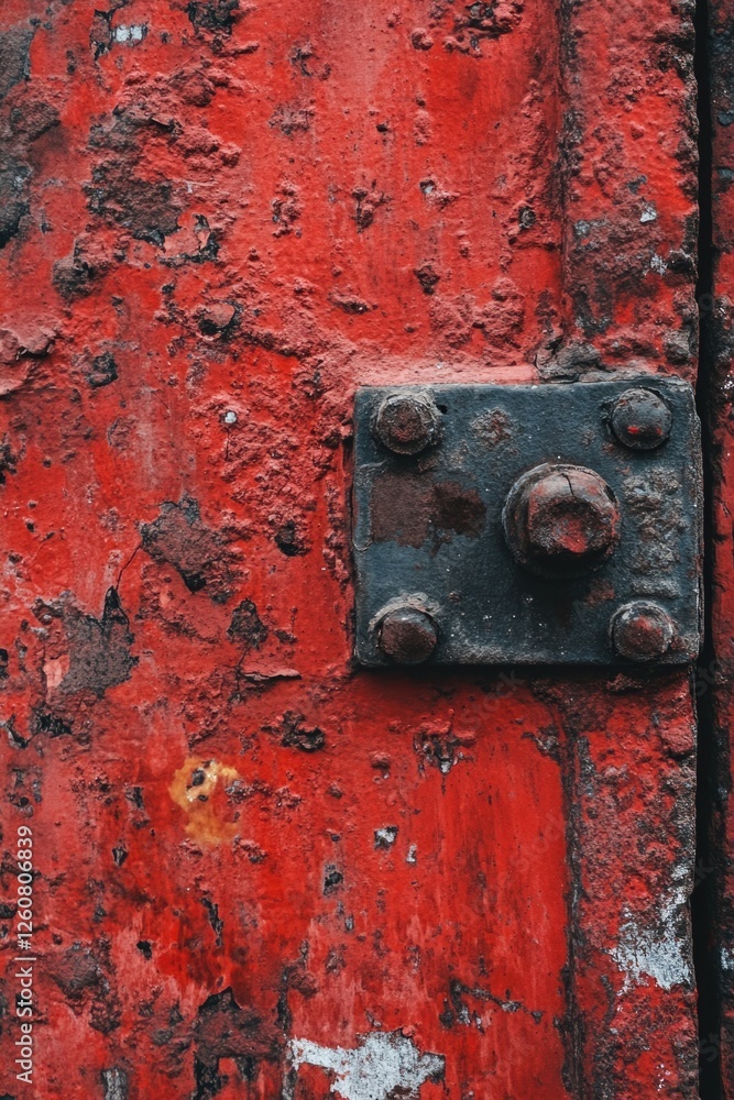 Rusted Red Door Close-Up Rusted Red Door Close-Up