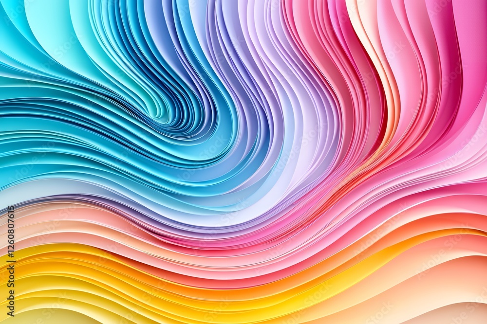 Colorful Abstract Paper Waves Background Design Texture Swirls Rainbow Hues Colorful Abstract Paper Waves Background Design Texture Swirls Rainbow Hues