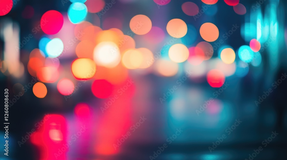 Obraz premium Colorful bokeh lights background. Blurred circle shapes. Multicolored blurry lights bokeh defocused abstract background for events.