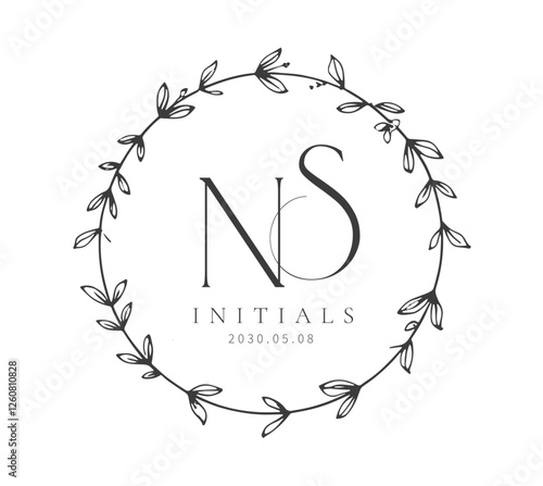 NS Typography Initial Letter Brand Logo, NS brand logo, NS monogram Wedding logo, abstract logo design