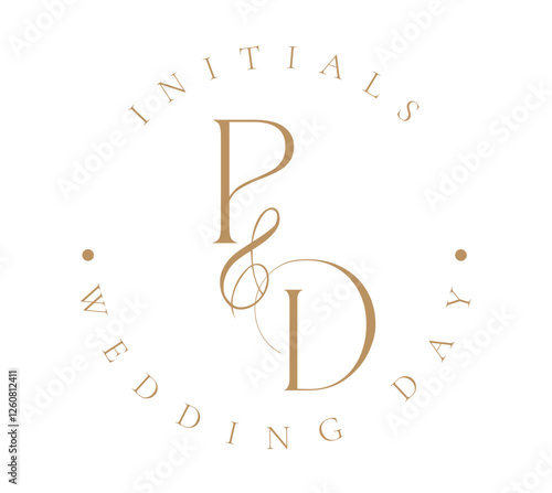 PD Monogram logo, Minimalist Typographic Line Monogram Logo, PD Wedding monogram logo, PD Typography Initial Letter Brand Logo	