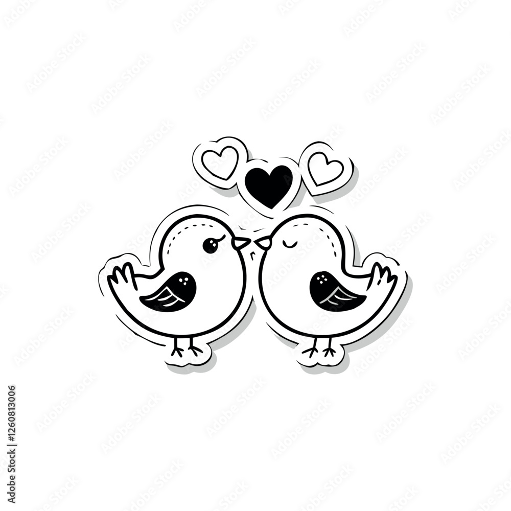 Black Silhouette Valentin's day love bird vector Black Silhouette Valentin's day love bird vector