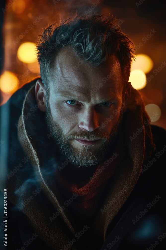 Fototapeta premium Man with beard and scarf