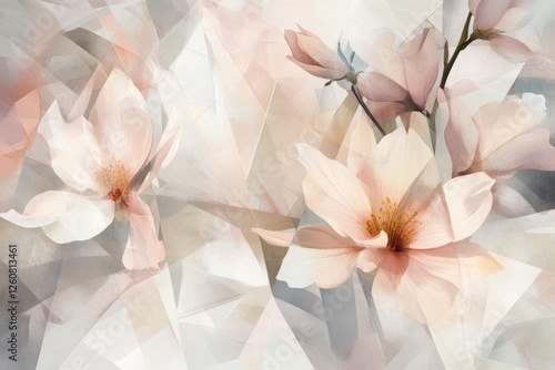 Delicate blooms capture the essence of spring in a soft pastel embrace filled with light and tranquility