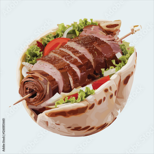 shawarma food vector