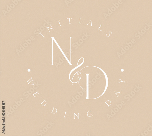 ND brand logo, ND letter logo, ND Typography Initial Letter Brand Logo, Minimalist Wedding Monogram Logo