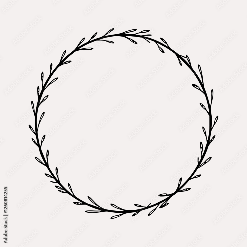 Obraz premium Abstract floral frame vector art illustration 