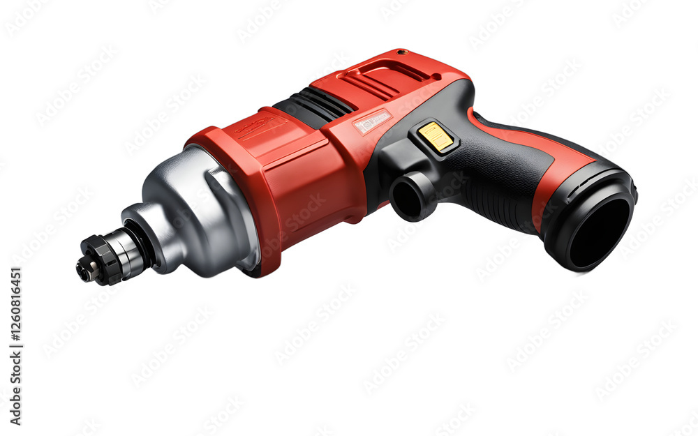 A pneumatic impact wrench with a strong grip, isolated on a empty plain background A pneumatic impact wrench with a strong grip, isolated on a empty plain background