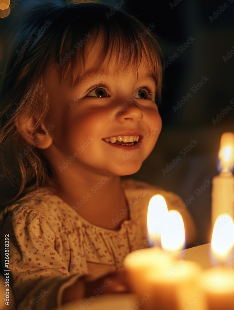 Girl with lit candles and cake Girl with lit candles and cake