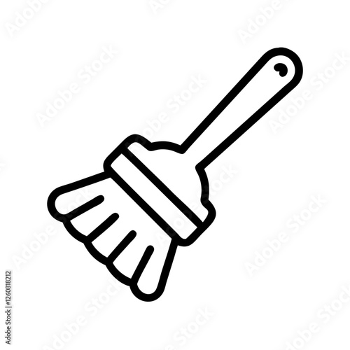Cleaning brush icon on a transparent background, cleaning concept

