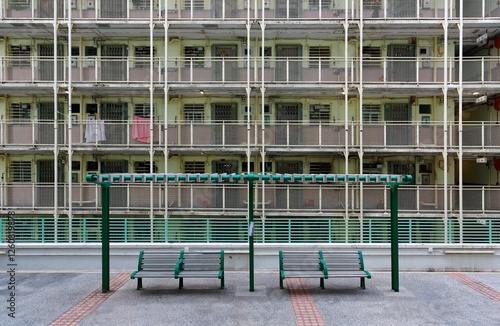 Photography Crowded narrow flats of a building in an old public housing community in Kennedy