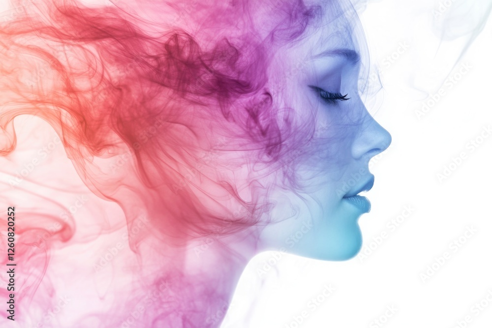 Fototapeta premium Blonde Woman with Wind-Blown Hair