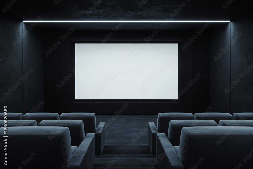 Fototapeta premium Modern cinema interior with empty seating.