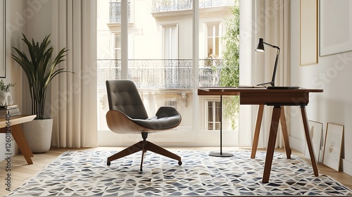 Modern Home Office Design Featuring Comfortable Chair and Desk