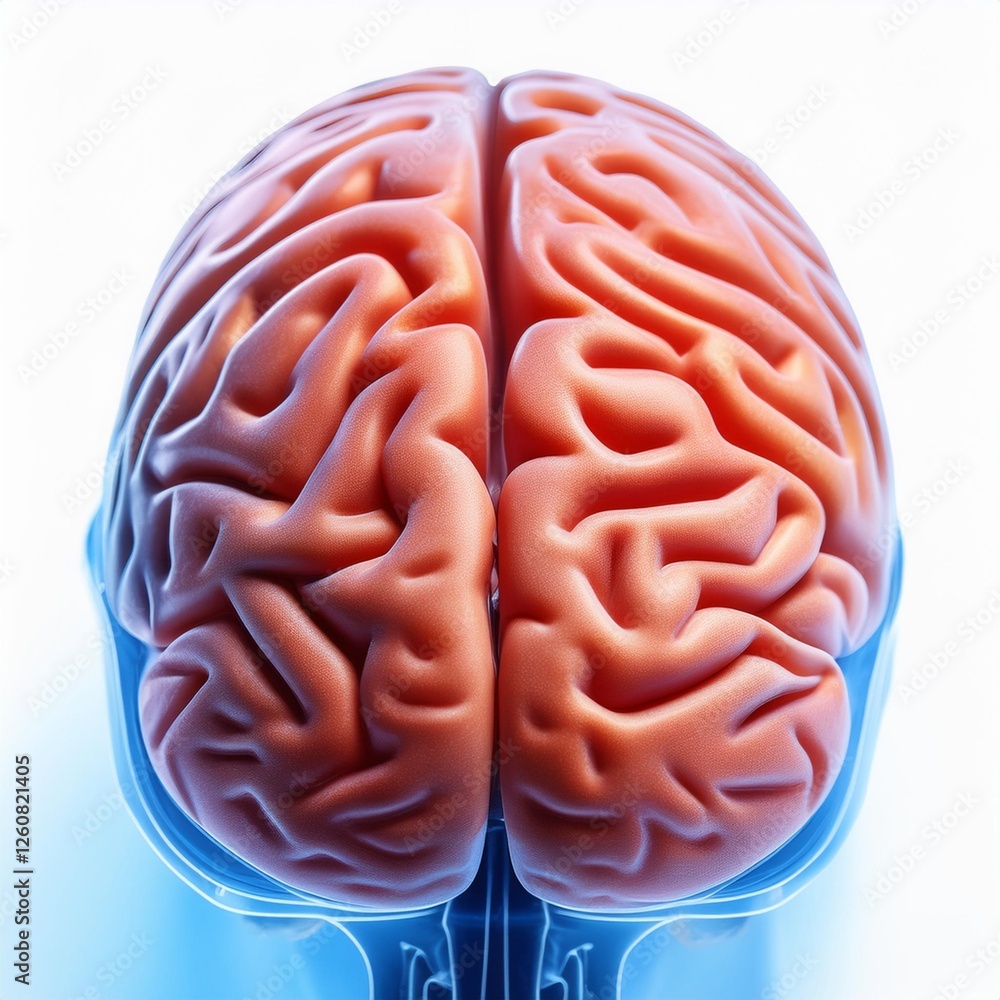 Detailed Close-Up of the Human Brain Highlighting the Cerebral Cortex and Sulci Detailed Close-Up of the Human Brain Highlighting the Cerebral Cortex and Sulci