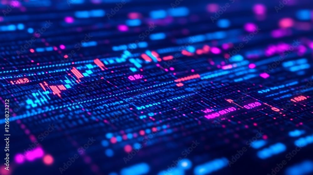 Abstract Digital Data Stream Showing Financial Information Abstract Digital Data Stream Showing Financial Information