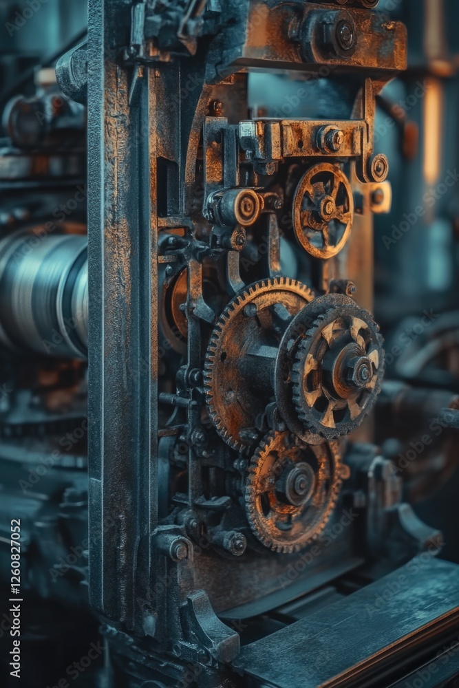 Mechanical Gears Close Up Mechanical Gears Close Up