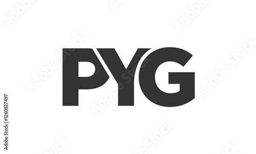 PYG logo design template with strong and modern bold text. Initial based vector logotype featuring simple and minimal typography. Trendy company identity.