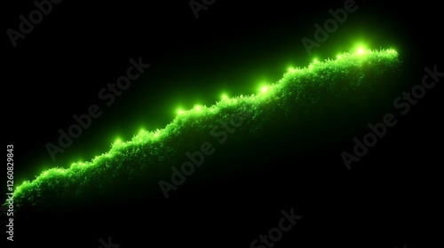 Glowing Green Hill Abstract Landscape Art