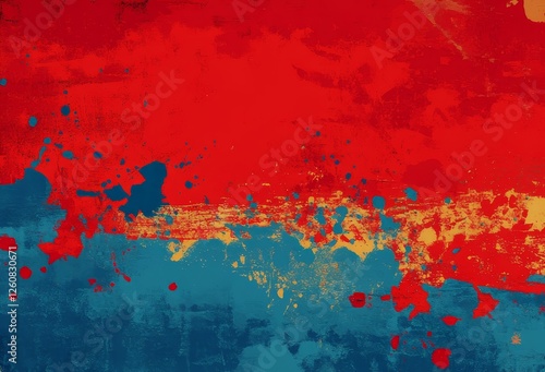 A stylized portrait of a historical figure against a vibrant red and blue background, emphasizing leadership and legacy.