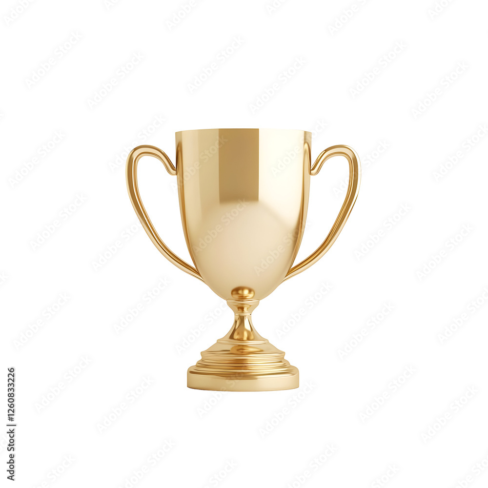 Golden Trophy for Achievement and Success on a White Background Golden Trophy for Achievement and Success on a White Background