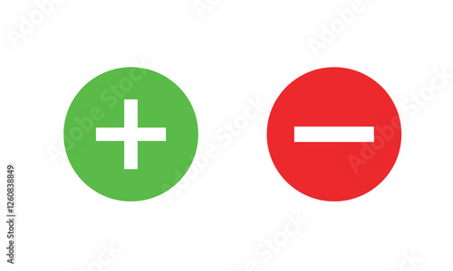 add and remove button icons isolated