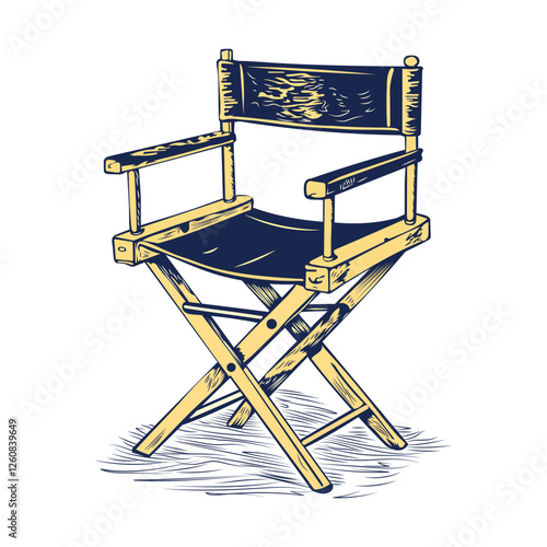 Vintage style icon depicting director chair