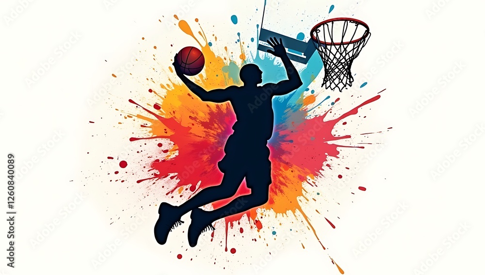 Obraz premium basketball player silhouette