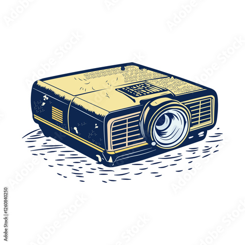 A vintage style icon of film projector