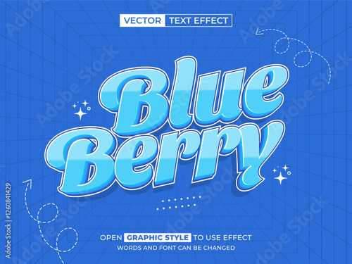 blueberry editable text, font effect, 3d text for title